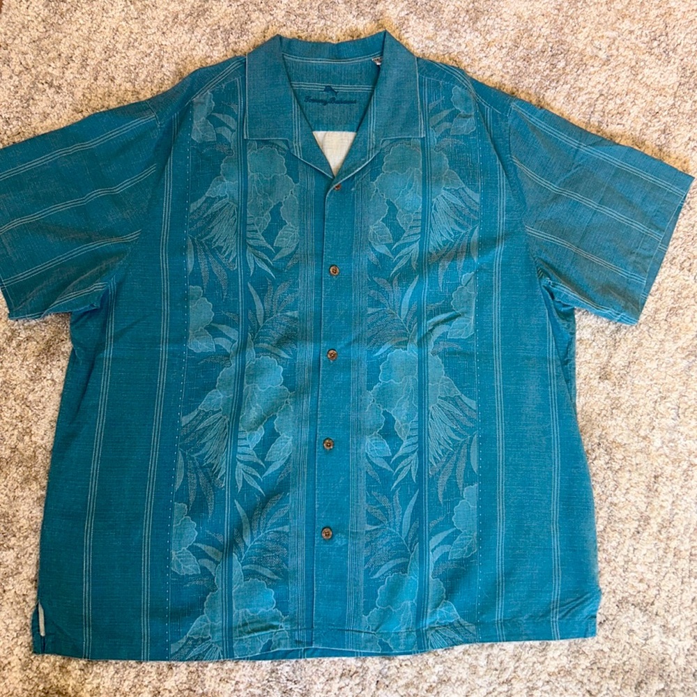 Tommy Bahama silk camp shirt 3XLT EUC